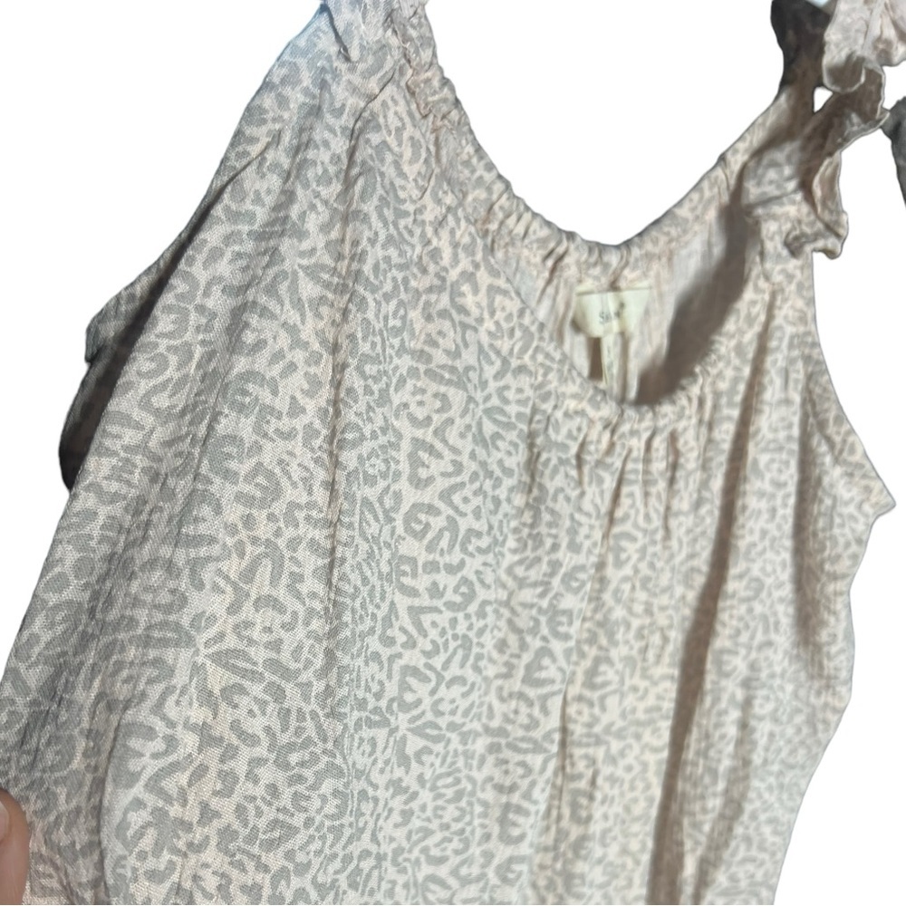 Sim & Sam Leopard Print Ruffle Strap Boho Tank Top Small - Picture 5 of 6
